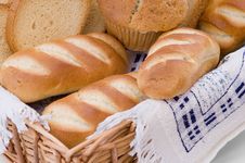 Bread Assortment In A Basket Royalty Free Stock Image