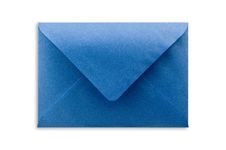 Blue Envelope, Clipping Path Stock Photos
