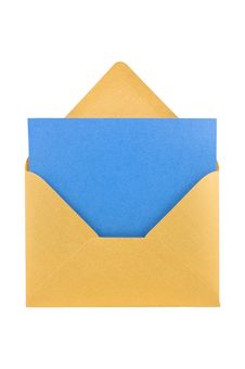 Yellow Envelope Isolated, Path Provided. Stock Photos