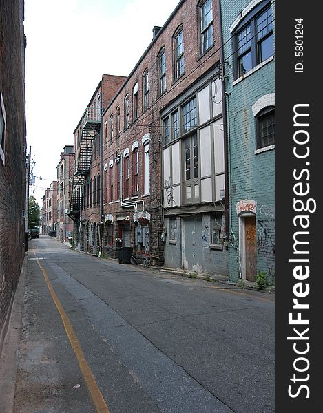 A back alley in a southern city. A back alley in a southern city