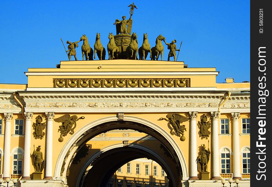 Beautiful photo of a building of a museum in St.-Petersburg