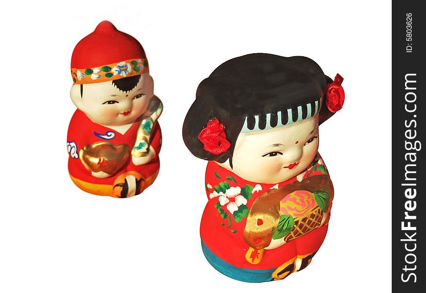 A pair of Clay Figures