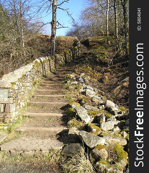 Steps along to Gibson's Cave in Teesdale. Steps along to Gibson's Cave in Teesdale