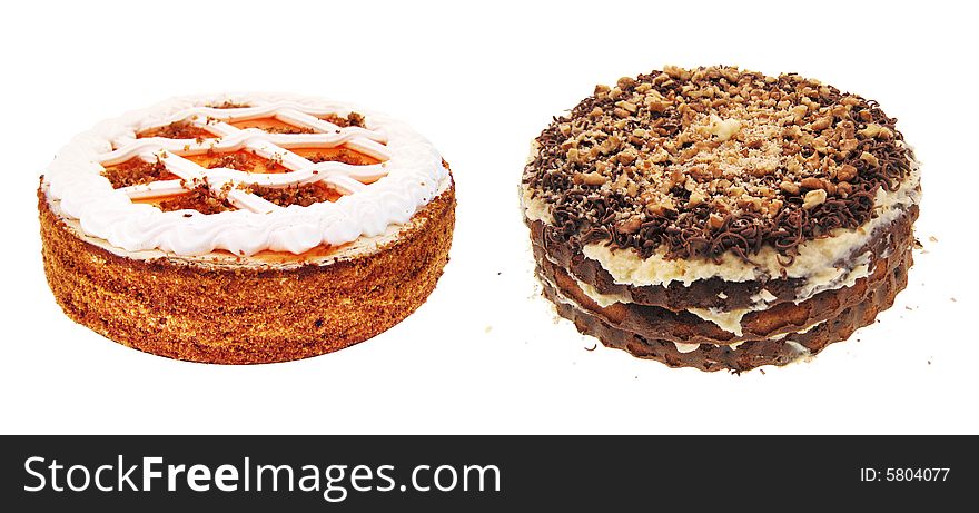 Cakes isolated on white background