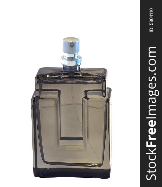 Bottle of men's perfume isolated on white, with cliping path