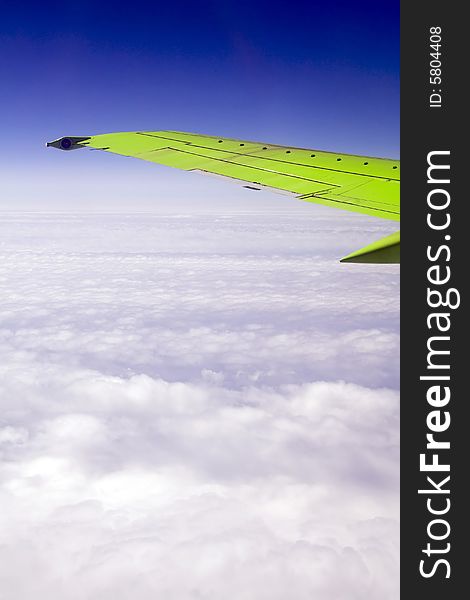 Wing of the plane (view from porthole)