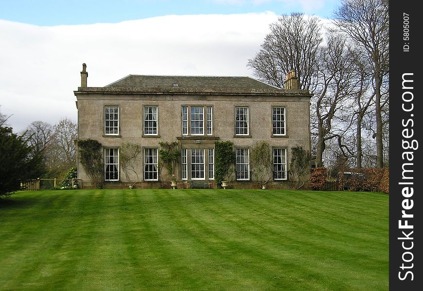 Side view of an exclusive country house hotel on the Black Isle in Scotland