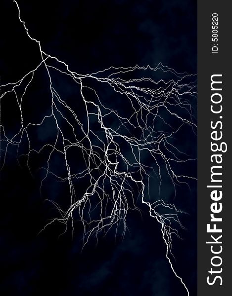 Abstract illustration. Fractal imitated Lightning Strike.