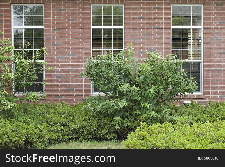 Window of country villa, detailed architecture feature.