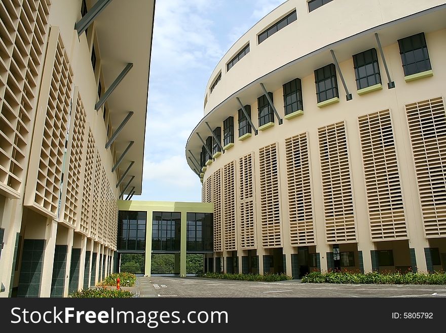 Modern building in university campus