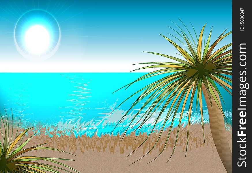 Sun on the beach illustration