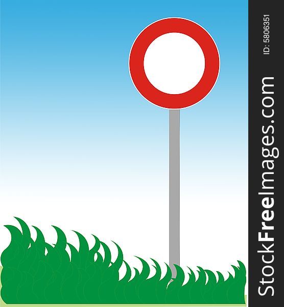 Road Sign And Grass