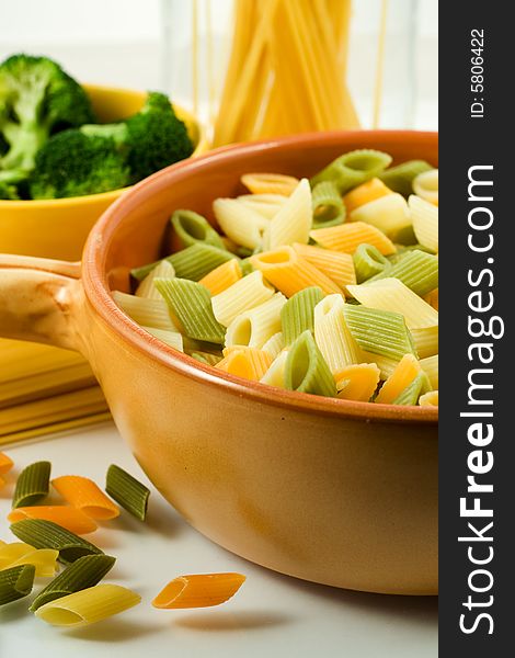 Italian noodles and broccoli in bowl