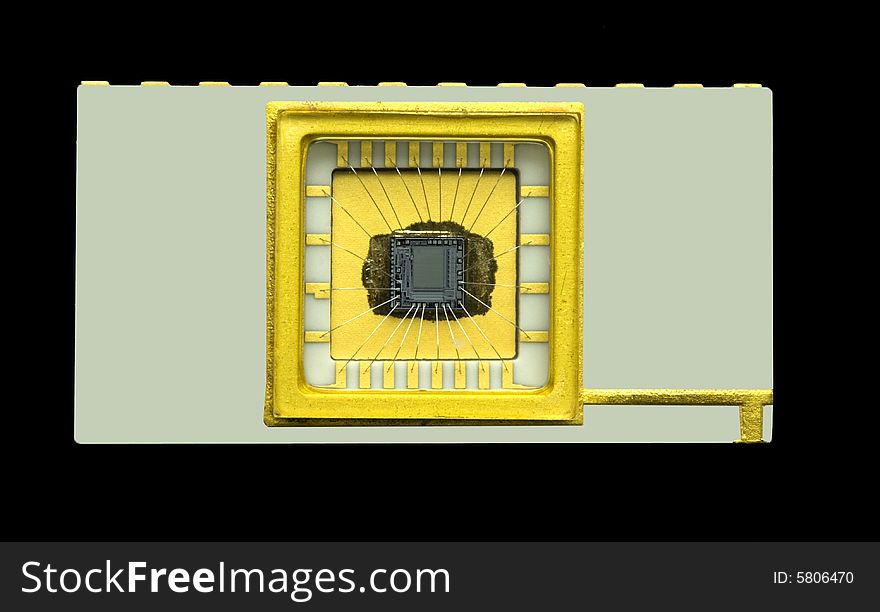 Ceramic microcircuit of memory with gold conductors