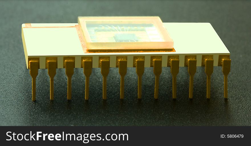 Ceramic microcircuit of memory with gold conductors