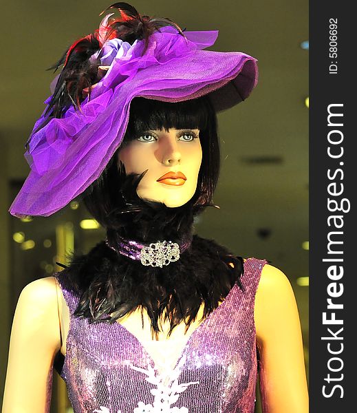 Beautiful model with purple dressing. Beautiful model with purple dressing