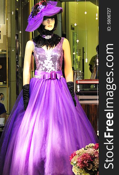 Beautiful model with purple dressing. Beautiful model with purple dressing