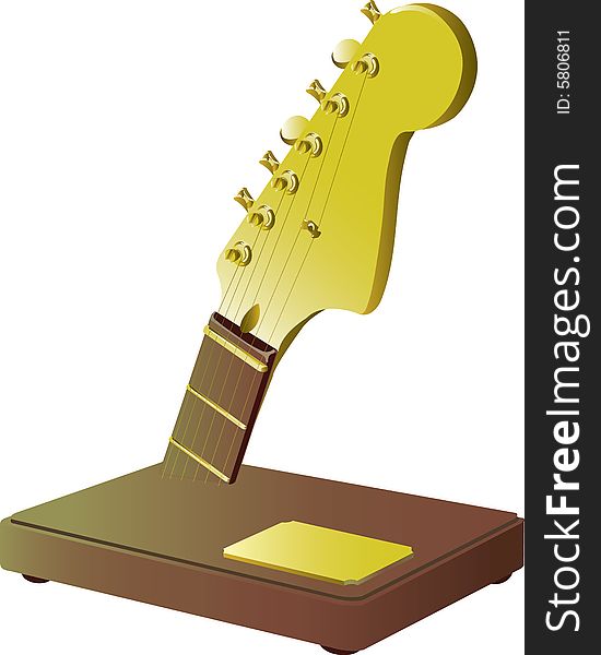 Vector illustration of golden guitar