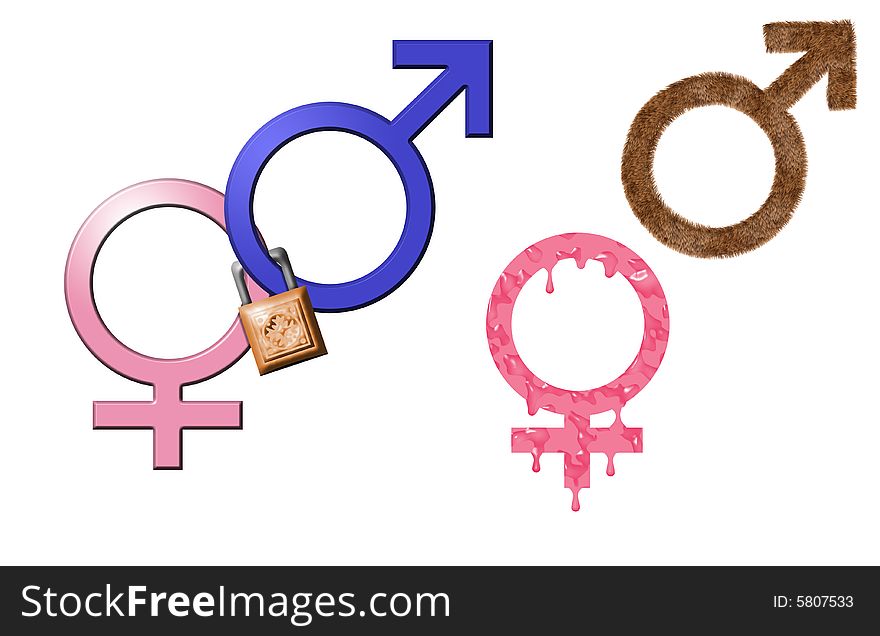 Male and female symbol having a sex. Male and female symbol having a sex