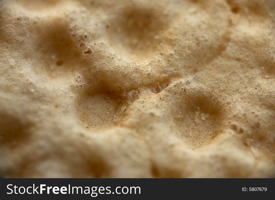 Macro pattern of dried crust. Healthy food