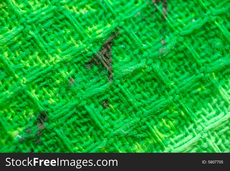 Macro pattern of green textile fabric