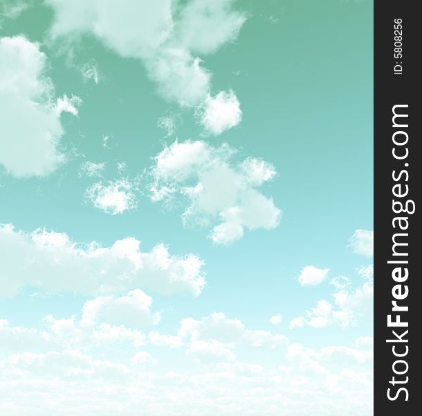 Beautiful summer cloudscape. 3d image. Beautiful summer cloudscape. 3d image