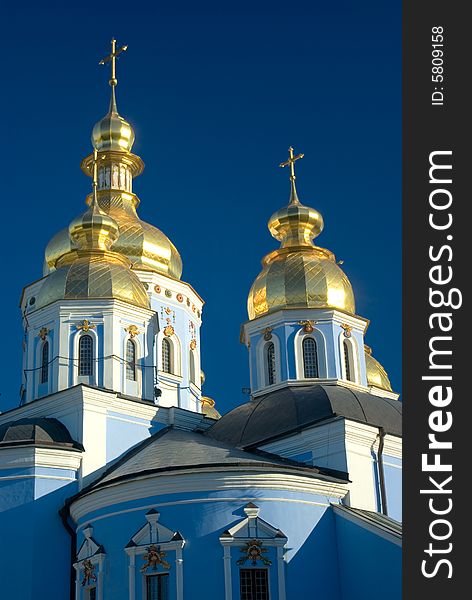 Domes of the St. Michael's Golden - Domed Monastery, Kiev, European. Domes of the St. Michael's Golden - Domed Monastery, Kiev, European