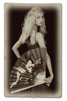 Woman With Fan Stock Photos Woman With Fan Stock Photos