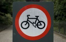 No Cycling On Pedestrian Paths Stock Photo No Cycling On Pedestrian Paths Stock Photo