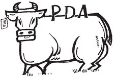 PDA Cow Illustration Stock Photos