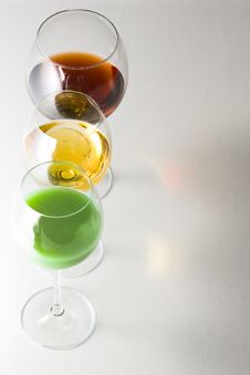Three Tall Glasses Stock Image Three Tall Glasses Stock Image