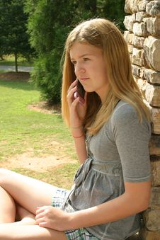 Teenage Girl Using Cell Phone Stock Photo Teenage Girl Using Cell Phone Stock Photo