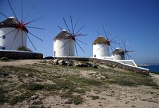 Windmills On A Hill Royalty Free Stock Image Windmills On A Hill Royalty Free Stock Image