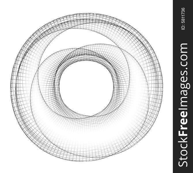 Abstract 3d render mobius ring isolated on white background