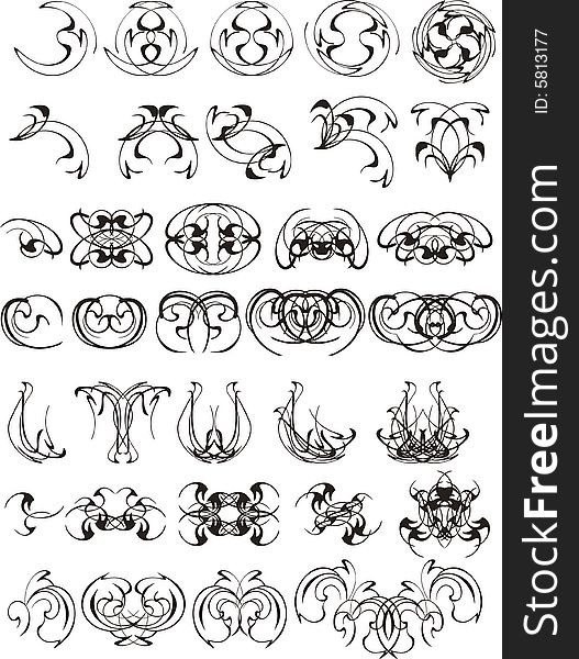 Set of vector editable abstract decorative elements.