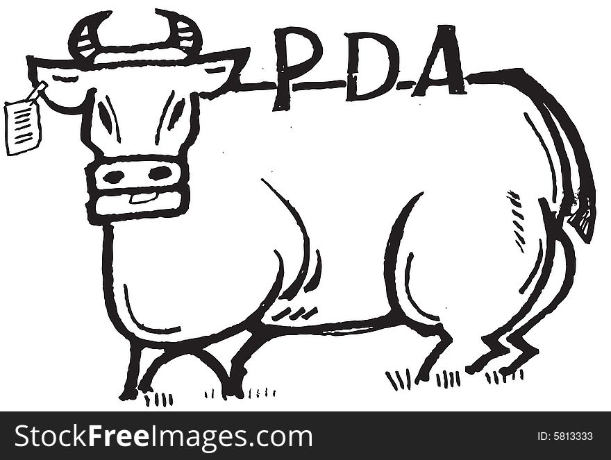 PDA Cow Illustration