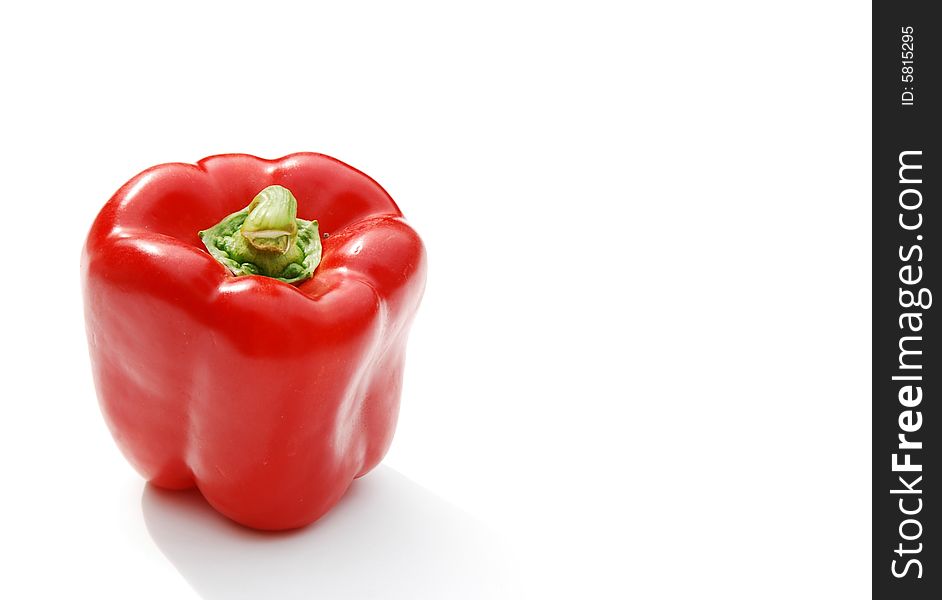 Shot of a single red pepper isolated on white