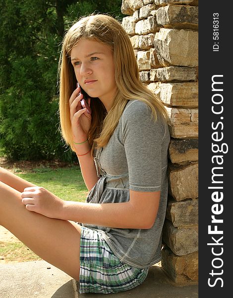 Teenage Girl Using Cell Phone