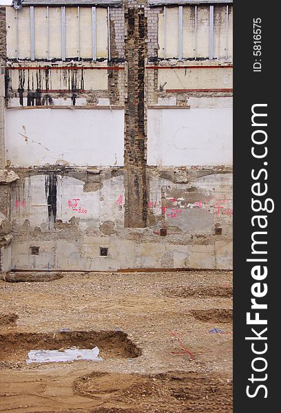 Construction Site in front of an old Building