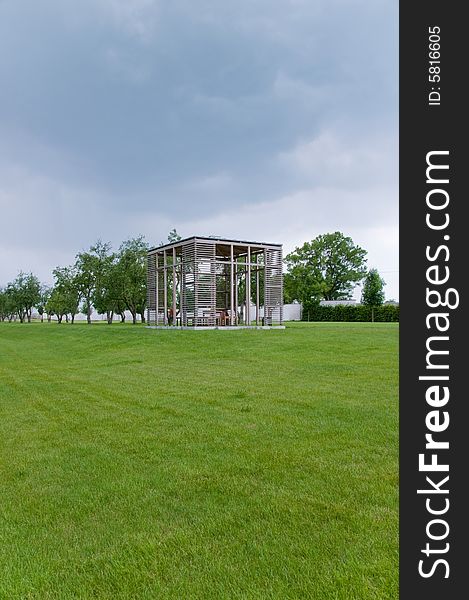 Arbour, garden, arbour in garden, grass garden, trees, japan style arbour, styled arbour