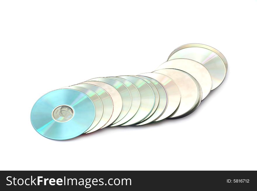 Compact disk on a white background