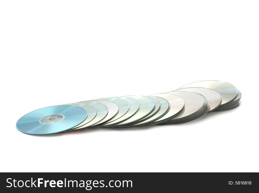 Compact disk on a white background