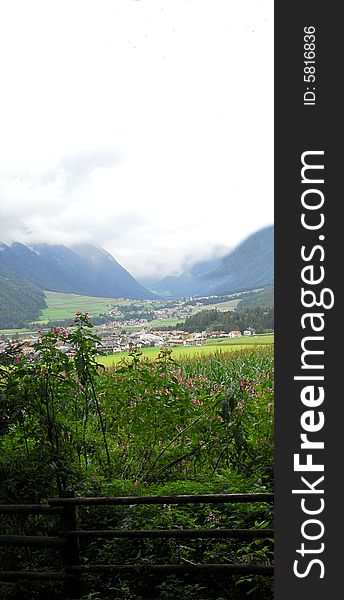 Valley in the Dolomites mountain in italy. Valley in the Dolomites mountain in italy