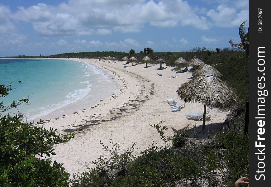 Tropical Beach with white sand and blue sea. Tropical Beach with white sand and blue sea