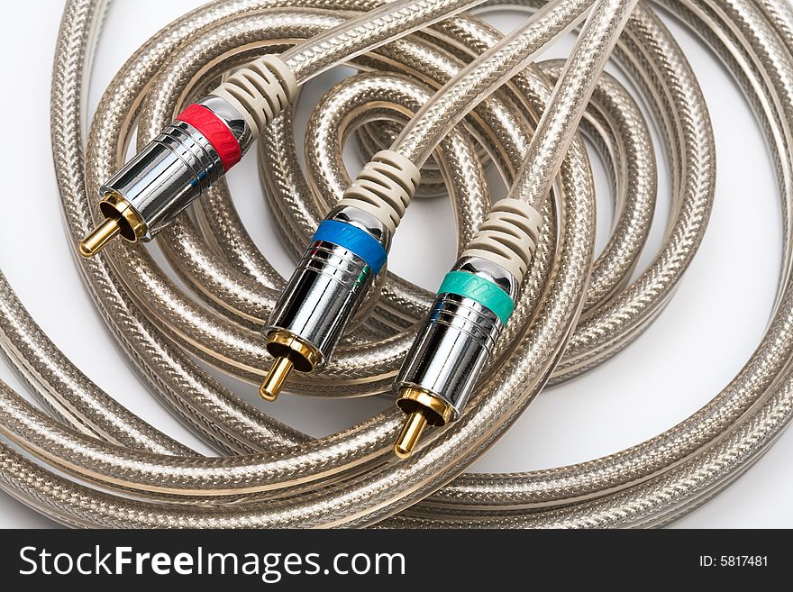 Component video cable with a gold covering