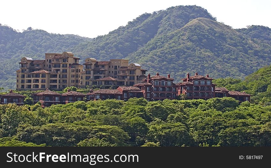 Condos on top of a tropical jungle mountain. Condos on top of a tropical jungle mountain