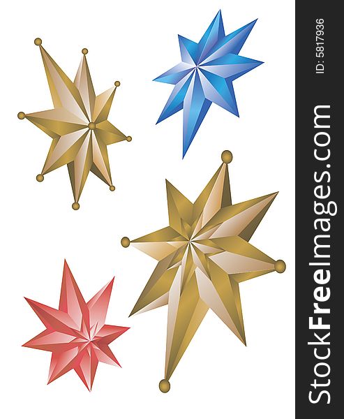 Vector Christmas stars isolated over a white background. Vector Christmas stars isolated over a white background.