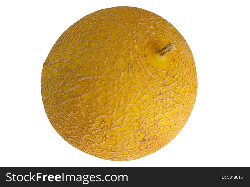 Yellow ripe melon isolated on white. Yellow ripe melon isolated on white