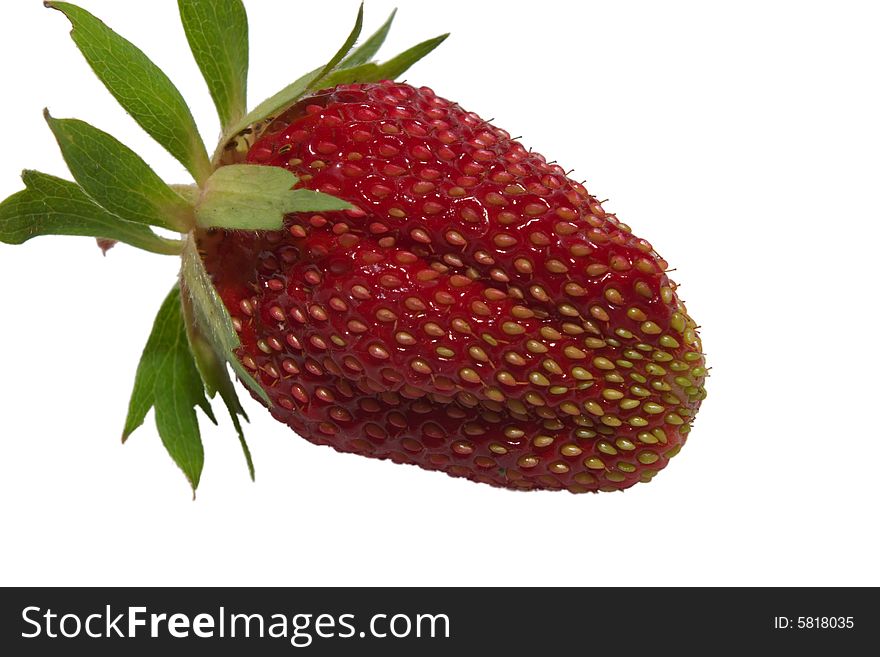 Big strawberry isolated on white