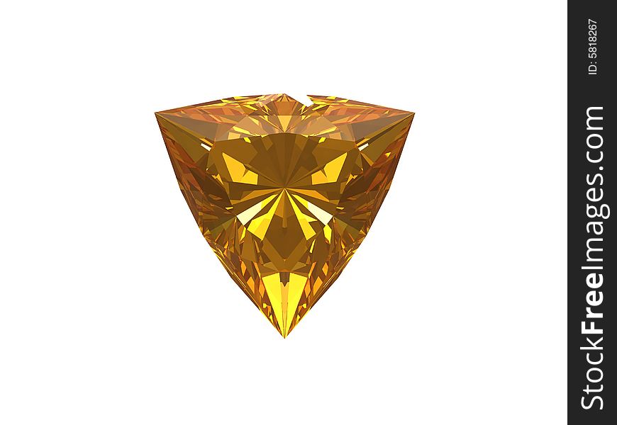 Citrine jewel on white background. Usable for catalogue of gemstones.